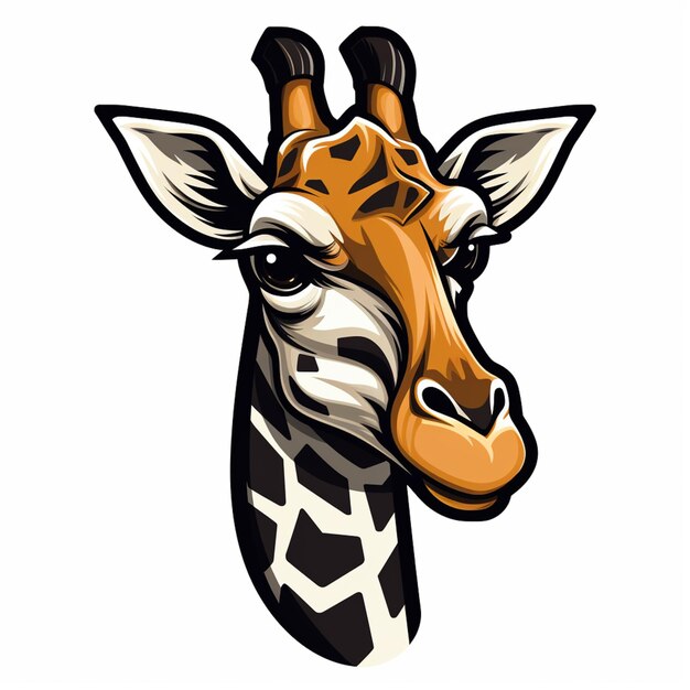 there is a giraffe head with a long neck and a long neck generative ai