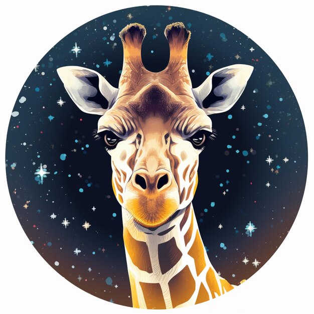 there is a giraffe that is looking at the camera generative ai