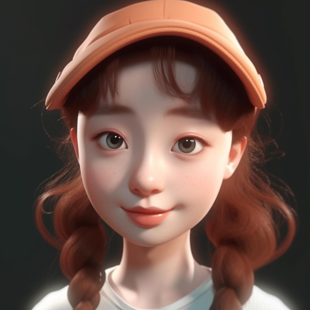 There is a girl with a hat and a sweater on generative ai