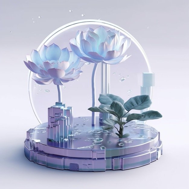 There is a glass ball with a flower inside of it generative ai