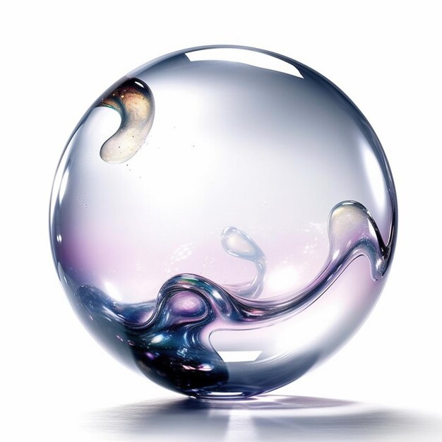 Foto c'è una palla di vetro con un vortice di liquido al suo interno che genera ai