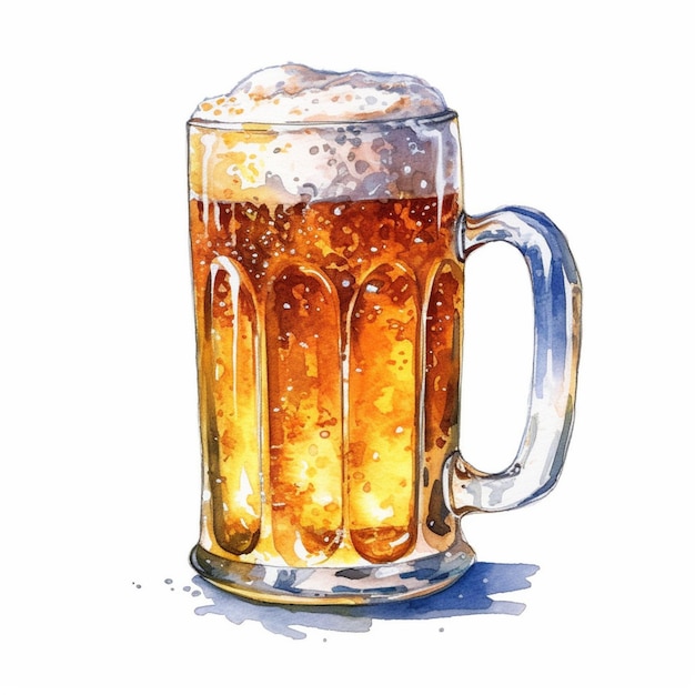 Premium AI Image  A full glass of beer with a foamy foam on it