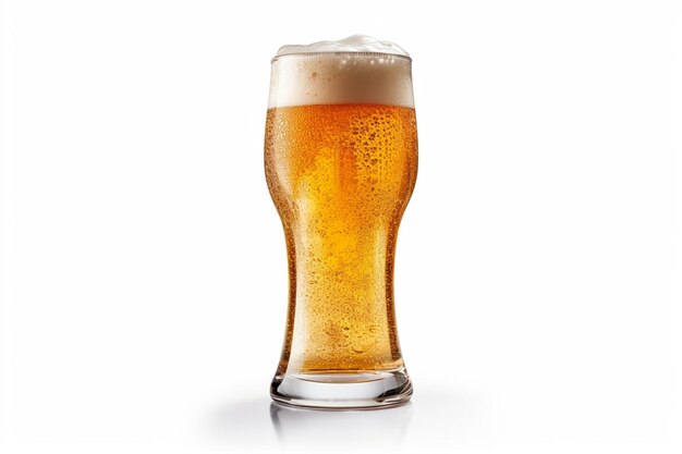 there is a glass of beer with a foamy liquid inside generative ai