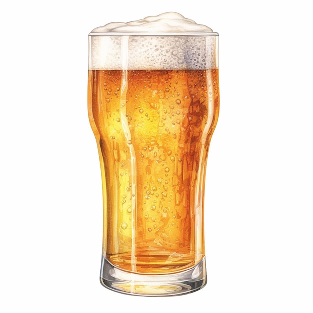 there is a glass of beer with a foamy liquid inside generative ai