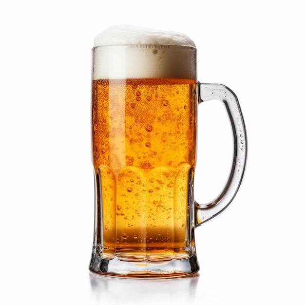 There is a glass of beer with a lot of bubbles generative ai