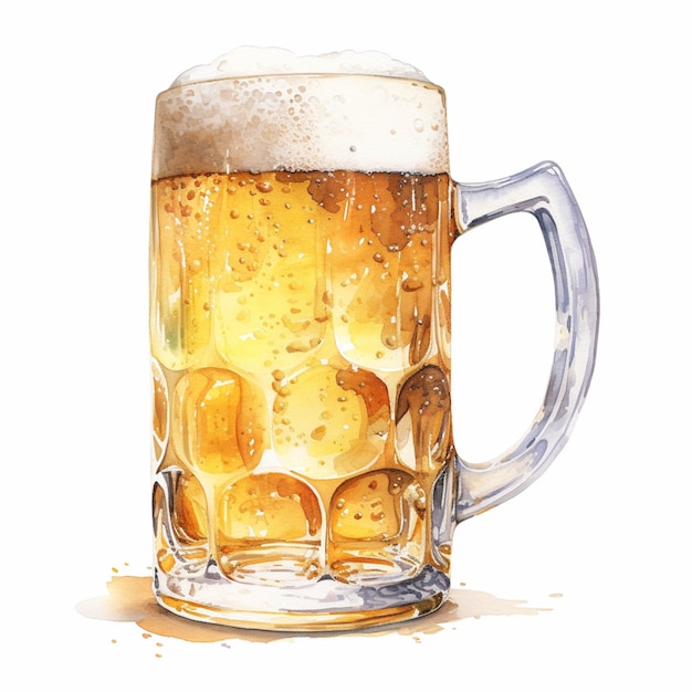 There is a glass of beer with a lot of bubbles generative ai