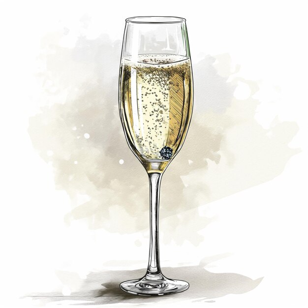 there is a glass of champagne with a liquid inside of it generative ai