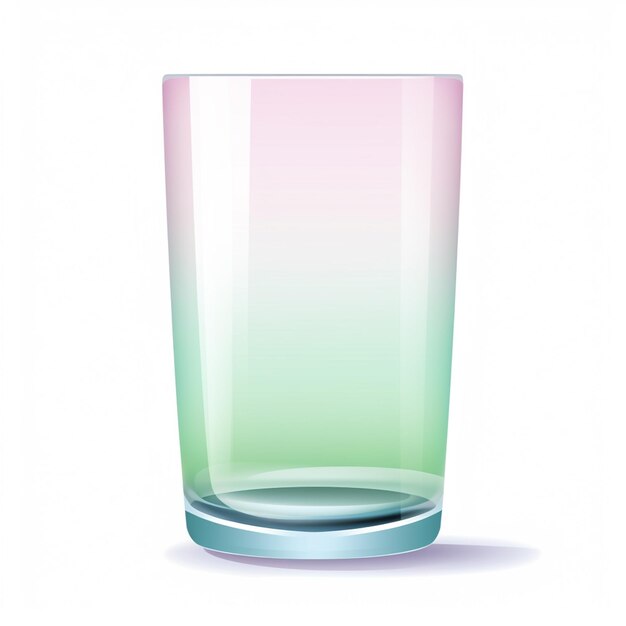 Foto c'è un bicchiere con un colore verde e rosa su di esso generativo ai