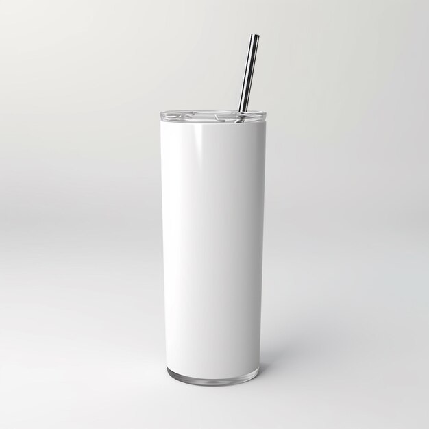 there is a glass with a straw and a straw in it generative ai