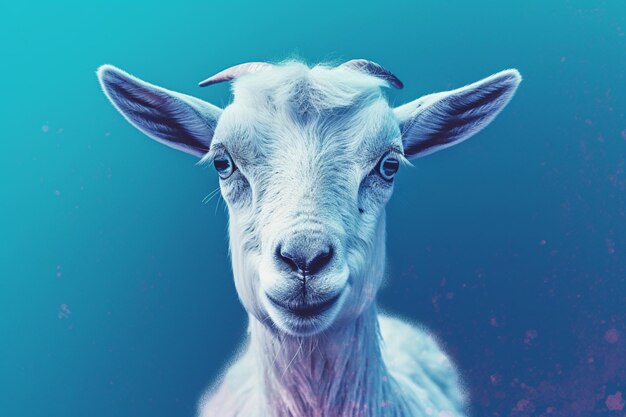 There is a goat that is looking at the camera generative ai