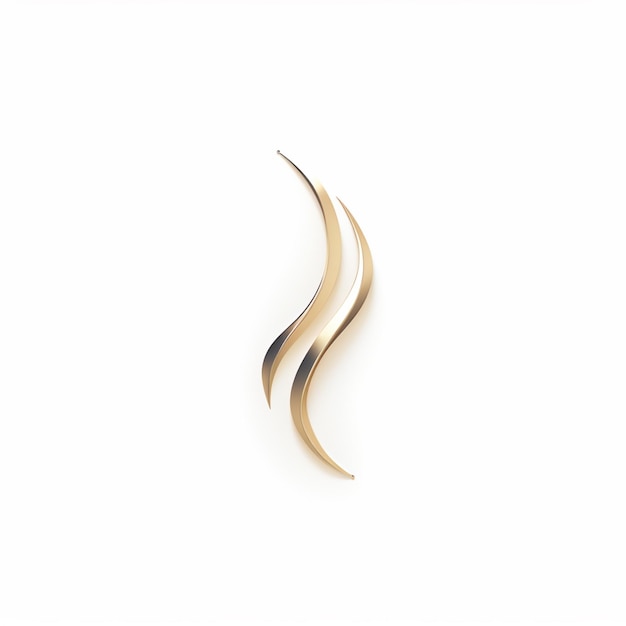 there is a gold brooch with a curved design on it generative ai