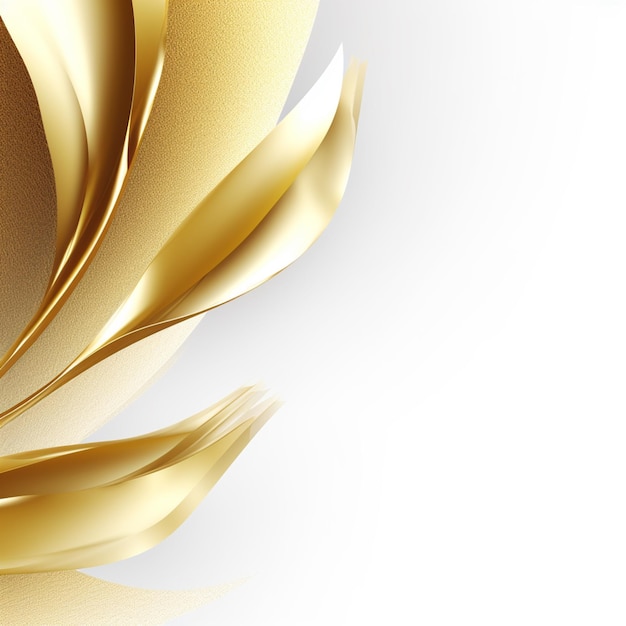 There is a gold flower with a white background generative ai