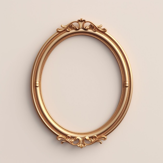 there is a gold frame with a decorative design on it generative ai