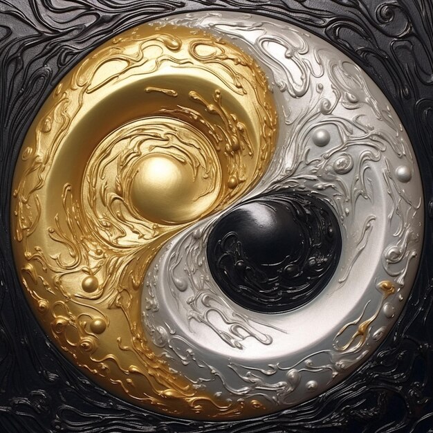 Foto c'è un'ai generativa yin d'oro e d'argento