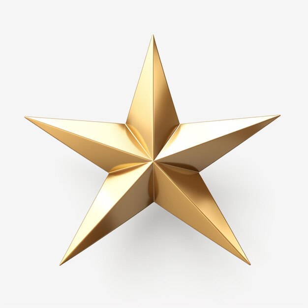 Photo there is a gold star that is on a white surface generative ai