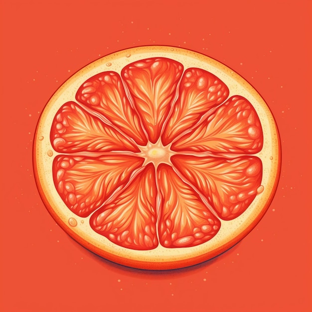 Photo there is a grapefruit cut in half on a red background generative ai