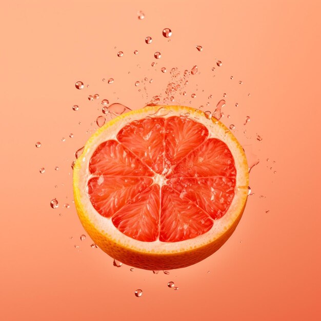 there is a grapefruit with water splashing on it generative ai