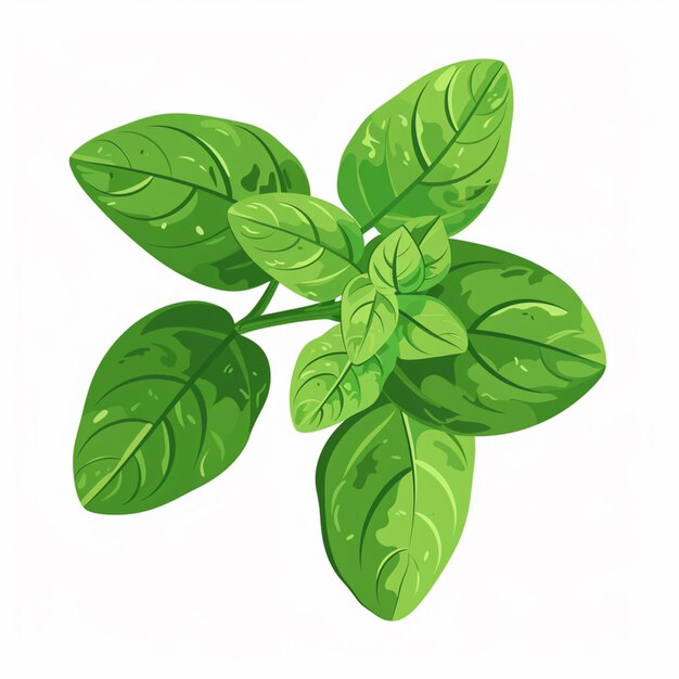 Foto c'è una pianta verde con foglie su uno sfondo bianco generativo ai