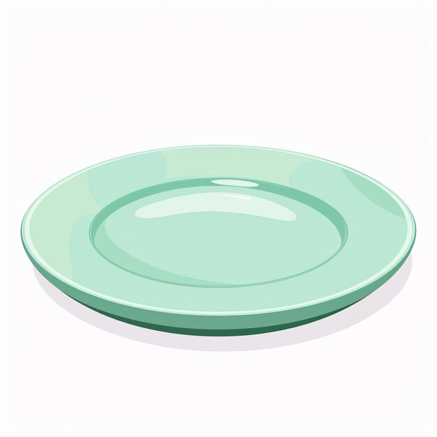 Photo there is a green plate with a white background generative ai