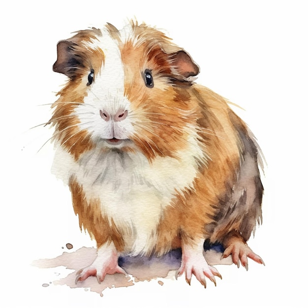 There is a guinea that is sitting on the ground generative ai