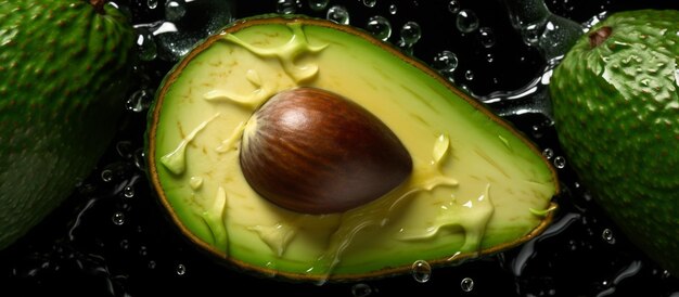 there is a half of an avocado with a piece of it generative ai