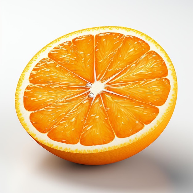 there is a half of an orange that is cut in half generative ai