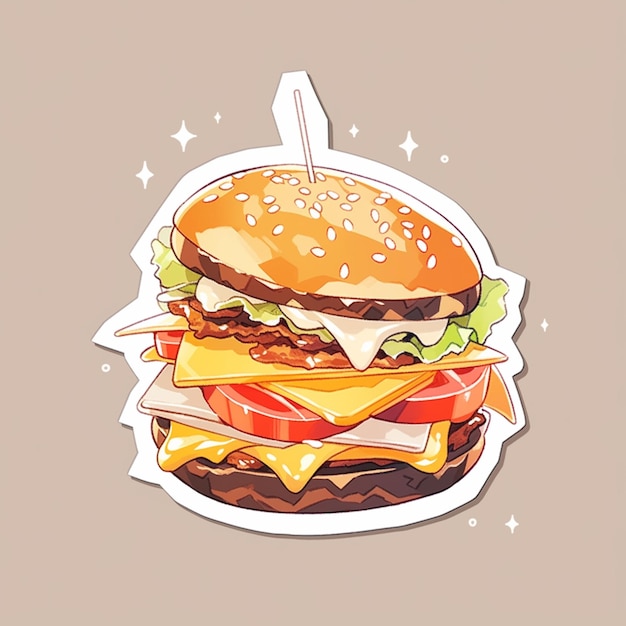 there is a hamburger with cheese and lettuce on it generative ai