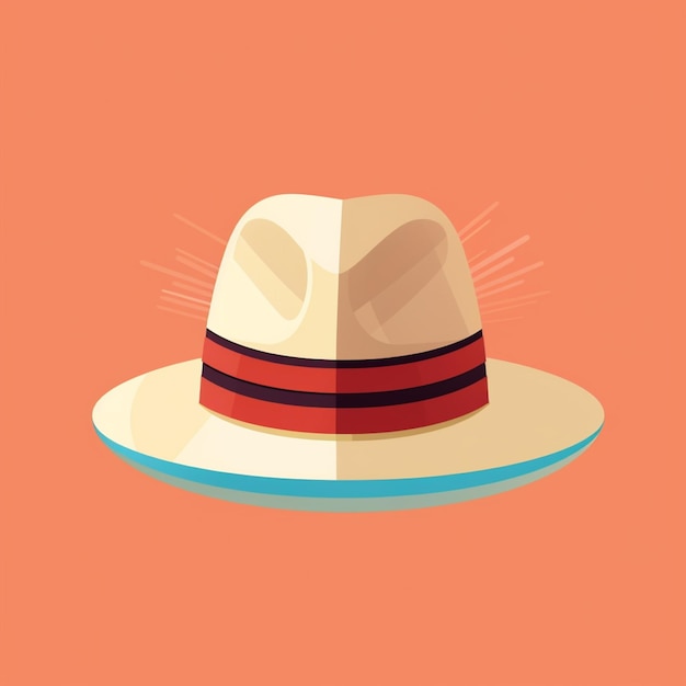 Photo there is a hat with a red band on it generative ai