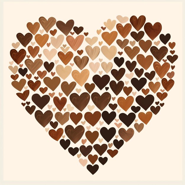 there is a heart made of many hearts on a white background generative ai