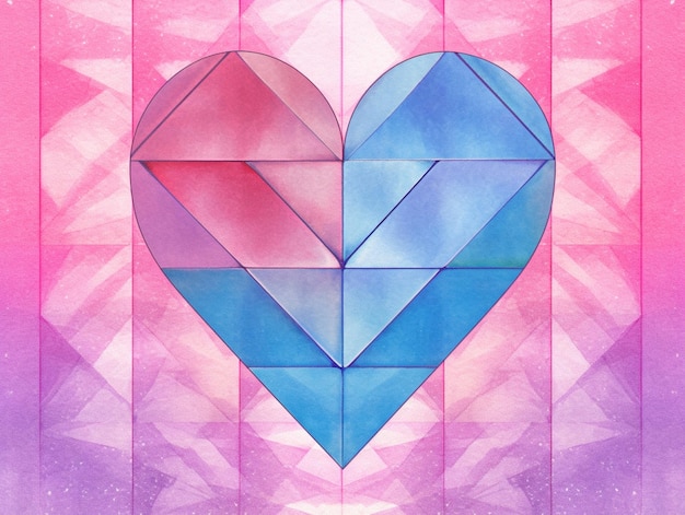 there is a heart made of paper on a pink background generative ai