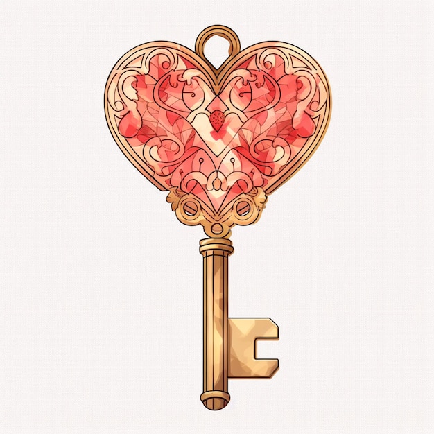 Photo there is a heart shaped key with a keyhole on it generative ai