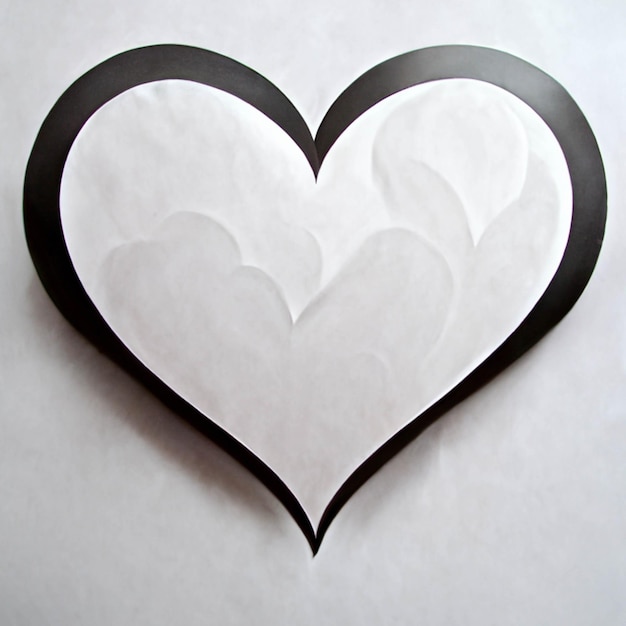 There is a heart shaped piece of paper on a white surface generative ai