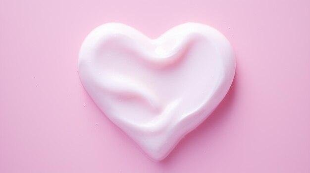 Photo there is a heart shaped white object on a pink surface generative ai