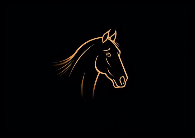 Photo there is a horse head in the dark with a black background generative ai