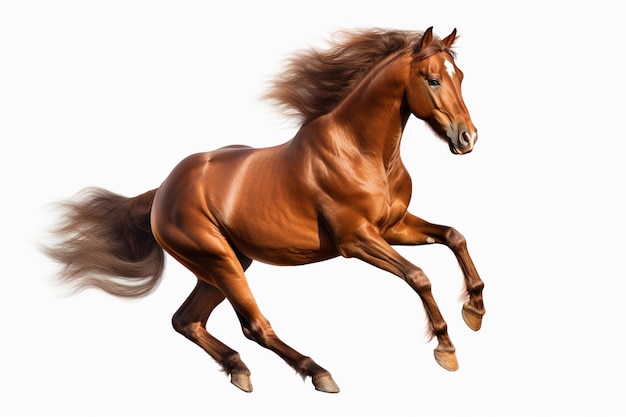 Photo there is a horse that is running on the ground generative ai