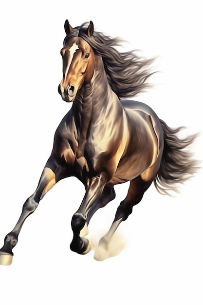 There is a horse that is running on the ground generative ai