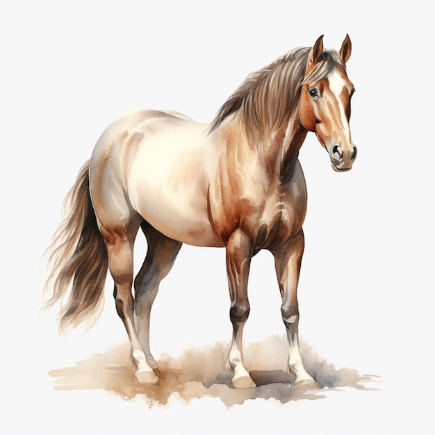 there is a horse that is standing in the dirt generative ai