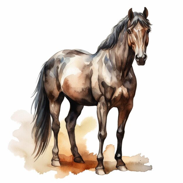 there is a horse that is standing in the dirt generative ai