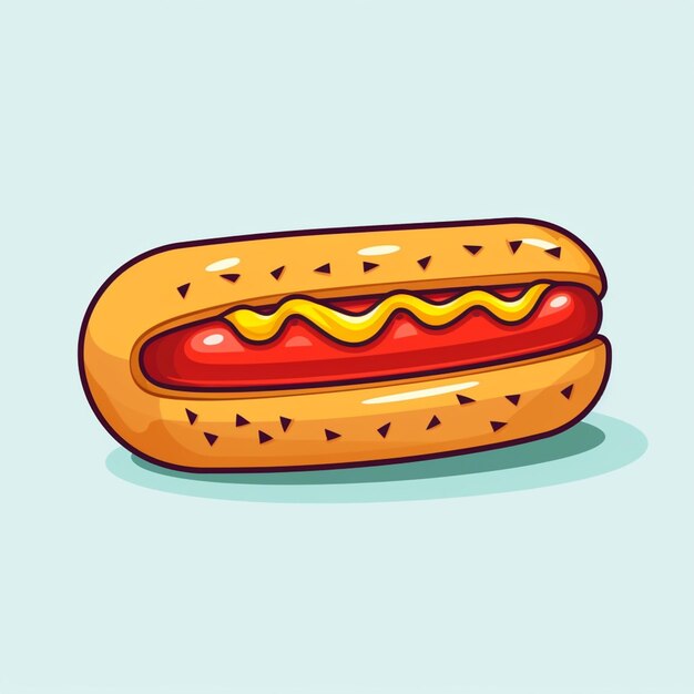 there is a hot dog with mustard and ketchup on it generative ai