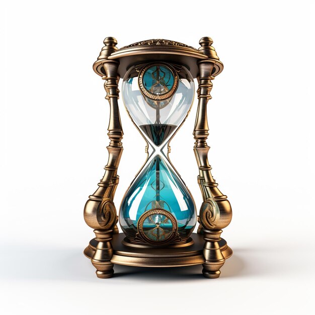 there is a hourglass with a clock inside of it generative ai