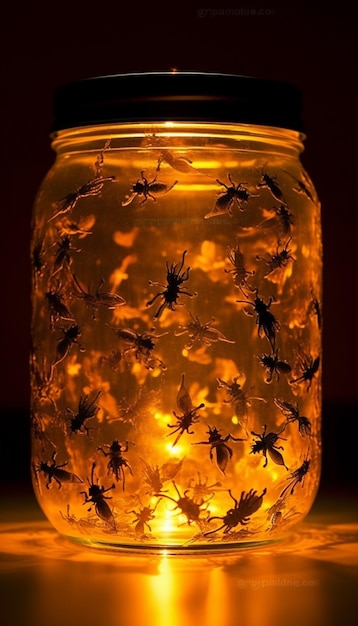 there is a jar with a lot of bugs inside of it generative ai