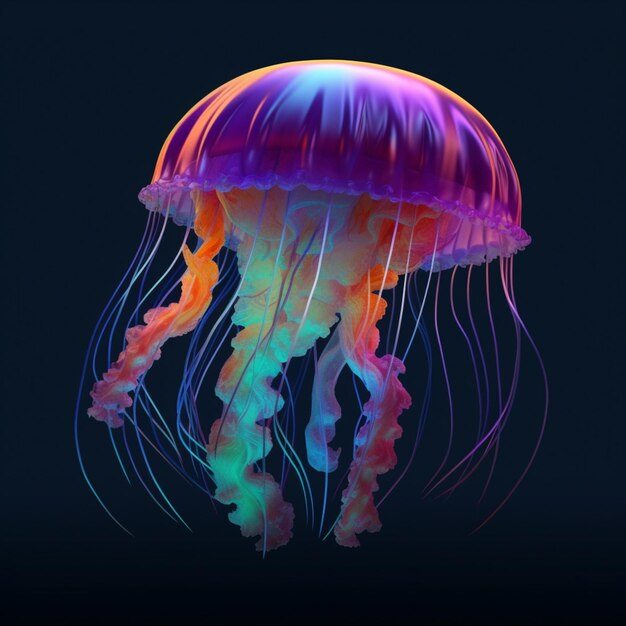There is a jellyfish that is glowing brightly in the dark generative ai