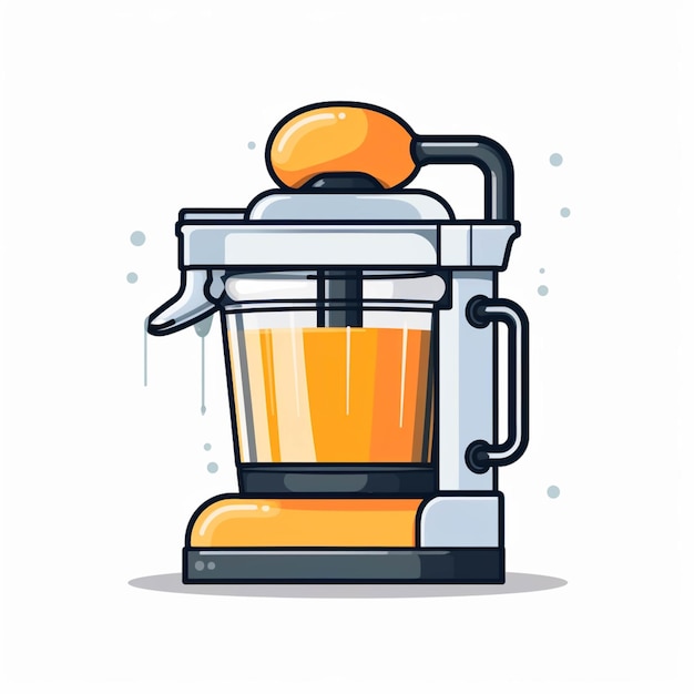 There is a juicer with a orange on top of it generative ai