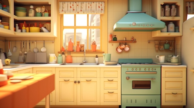 Photo there is a kitchen with a stove generative ai