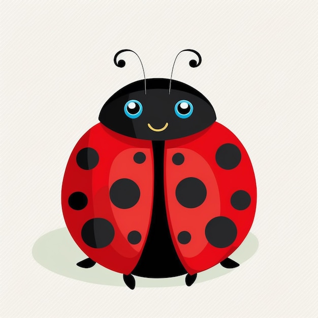 there is a ladybug with black spots on its legs generative ai