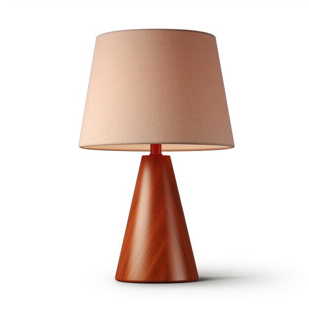 Photo there is a lamp that is on a table with a shade on it generative ai