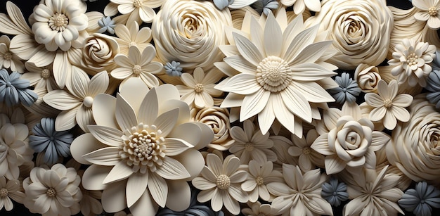 There is a large bouquet of flowers made of paper flowers generative ai