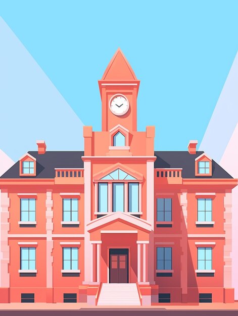 there is a large building with a clock on the top of it generative ai