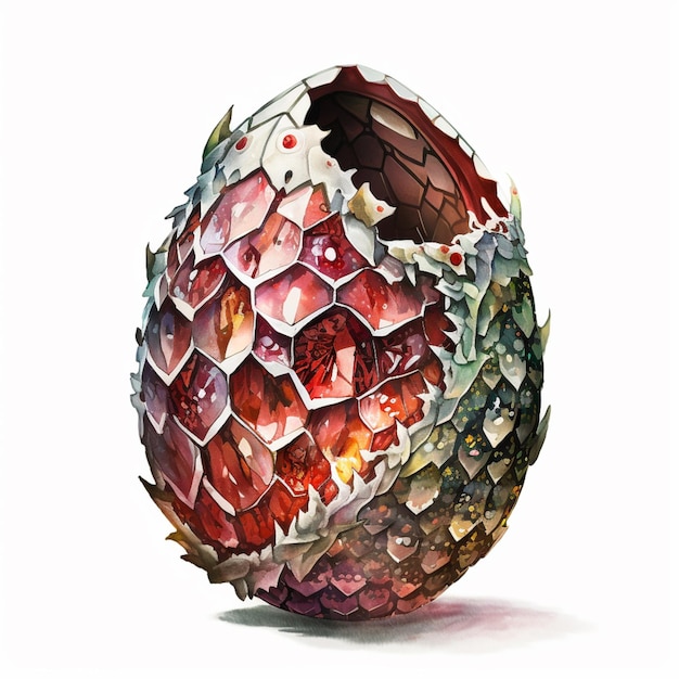 There is a large egg with a broken shell on it generative ai