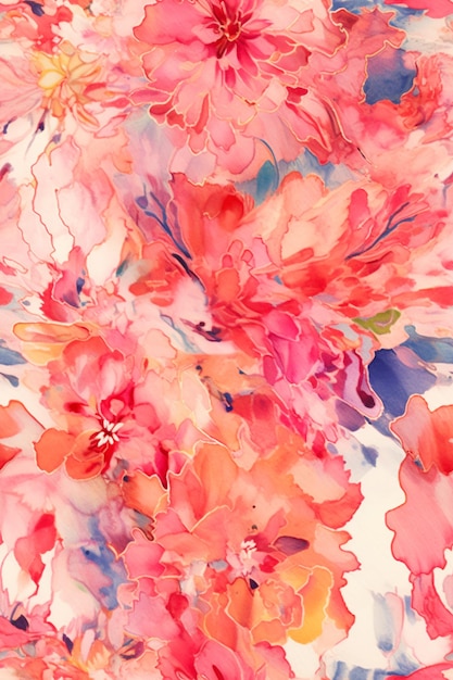 there is a large floral pattern on a white background generative ai